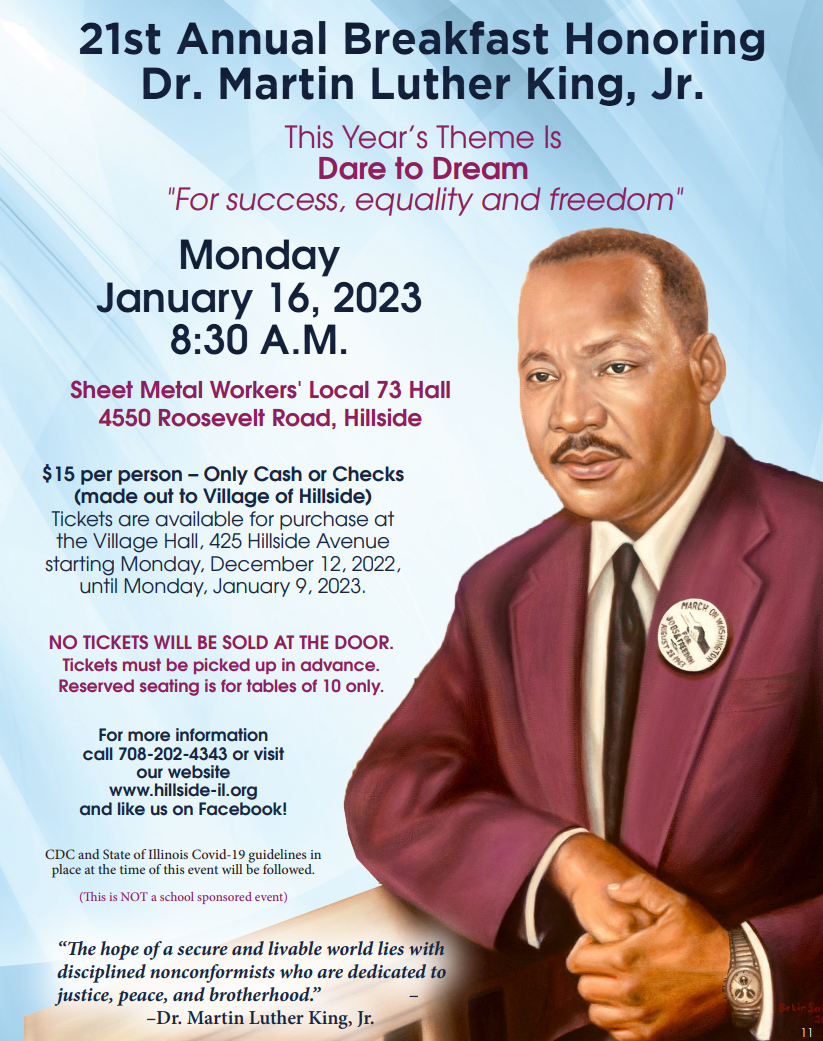 MLK Breakfast event flyer