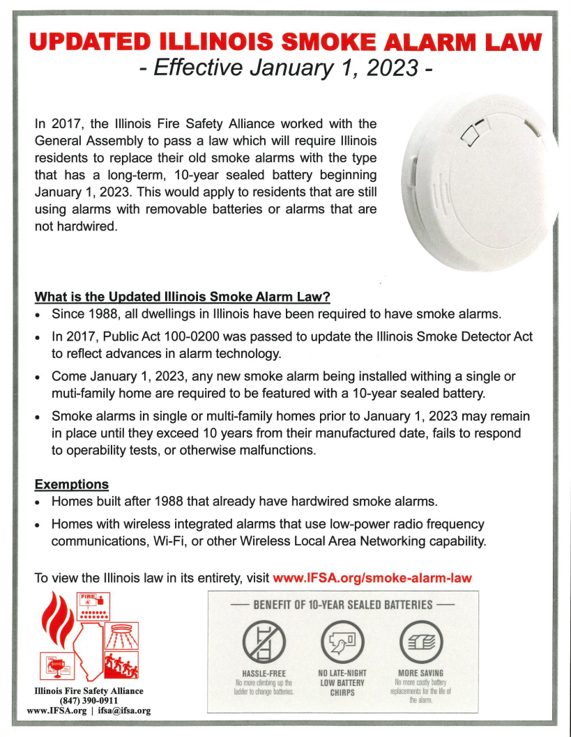 Updated Illinois Smoke Alarm Law 
