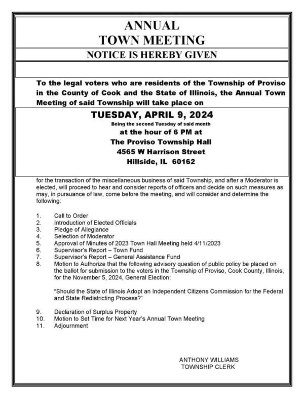 Annual Town Meeting - Legal Notice